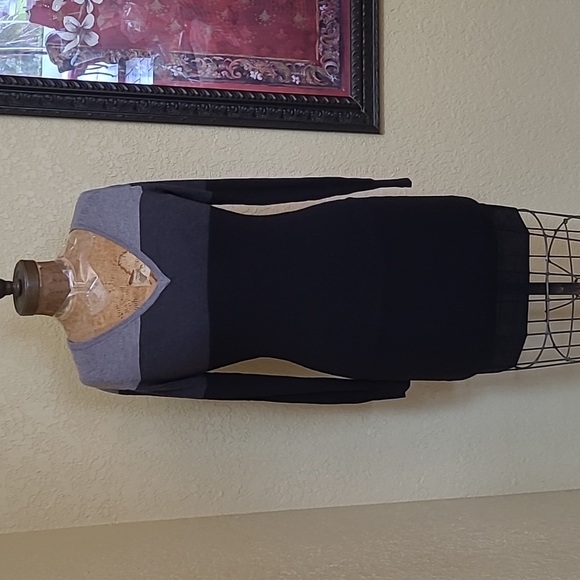 Womens Haute Hippie Colorblock Merino Wool V-Neck Sweater Dress Size XS - Picture 2 of 7